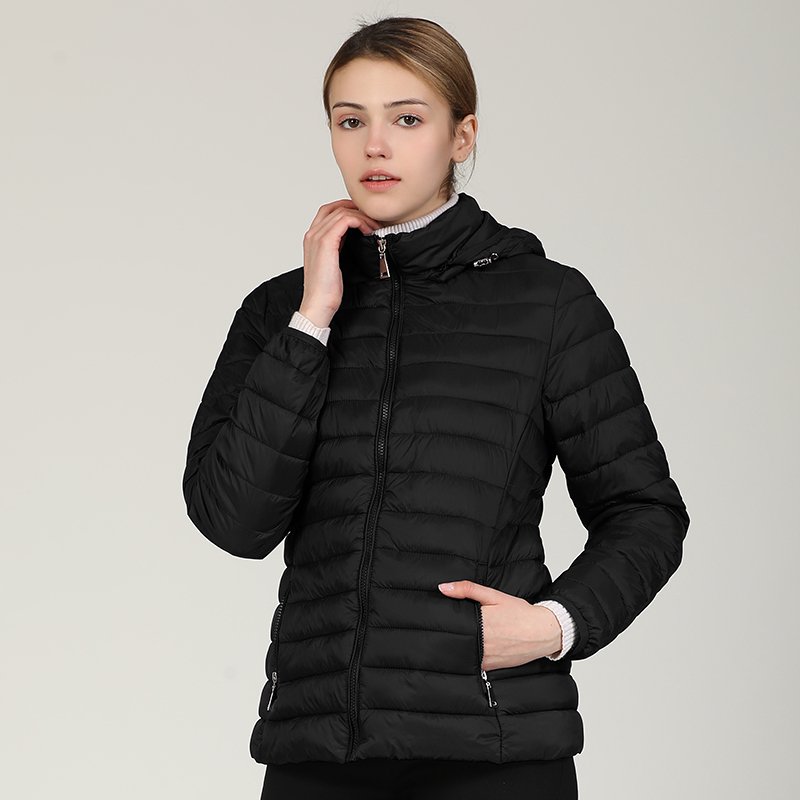 Women's Short Solid Color Padded Jacket