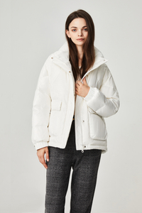 Women's New High-neck Hooded Fashionable Temperament Warm Jacket