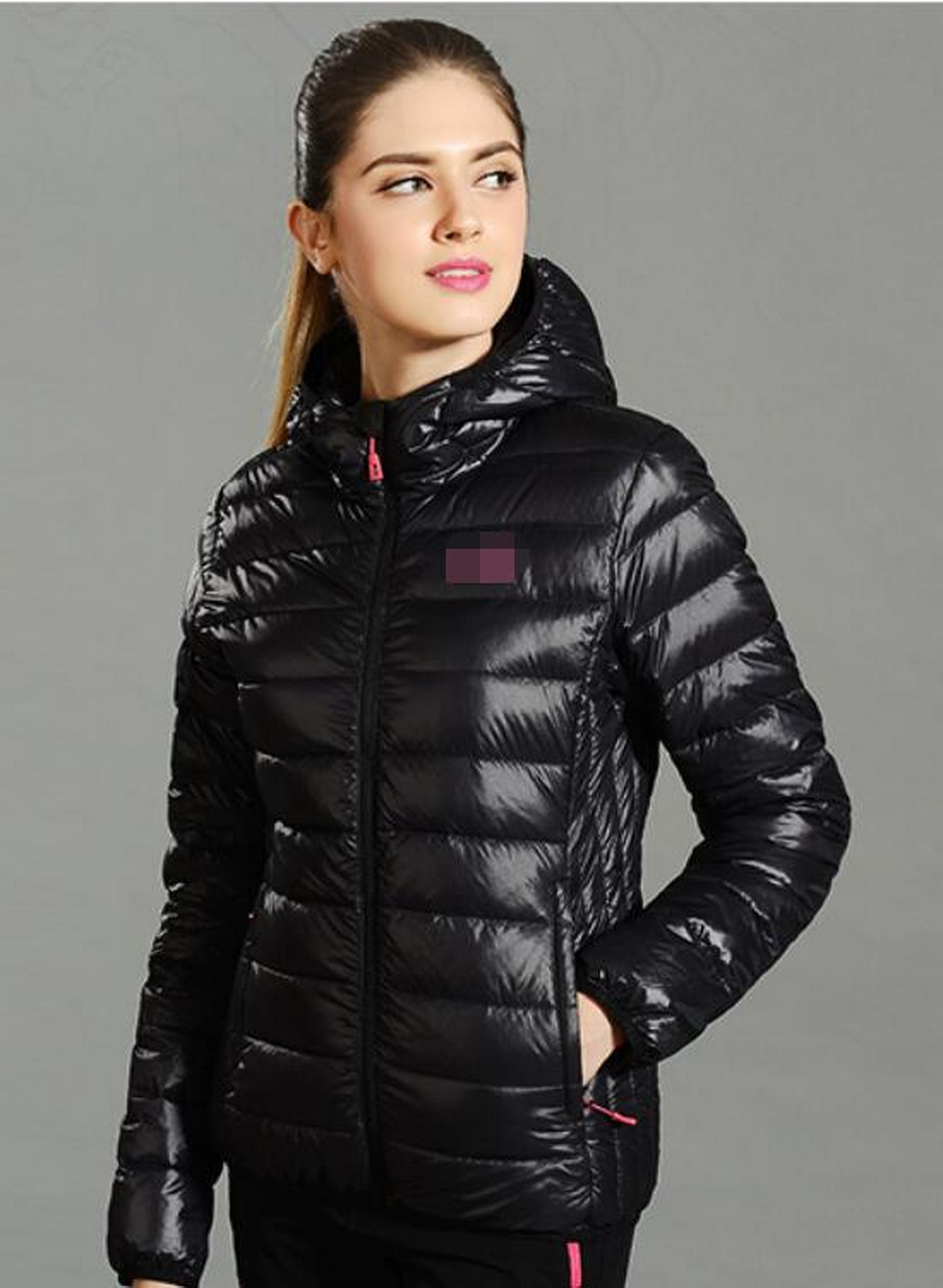 short women's down jacket