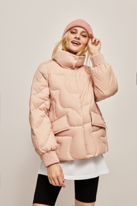 New Fashion Standing Collar Loose Warm Down Jacket