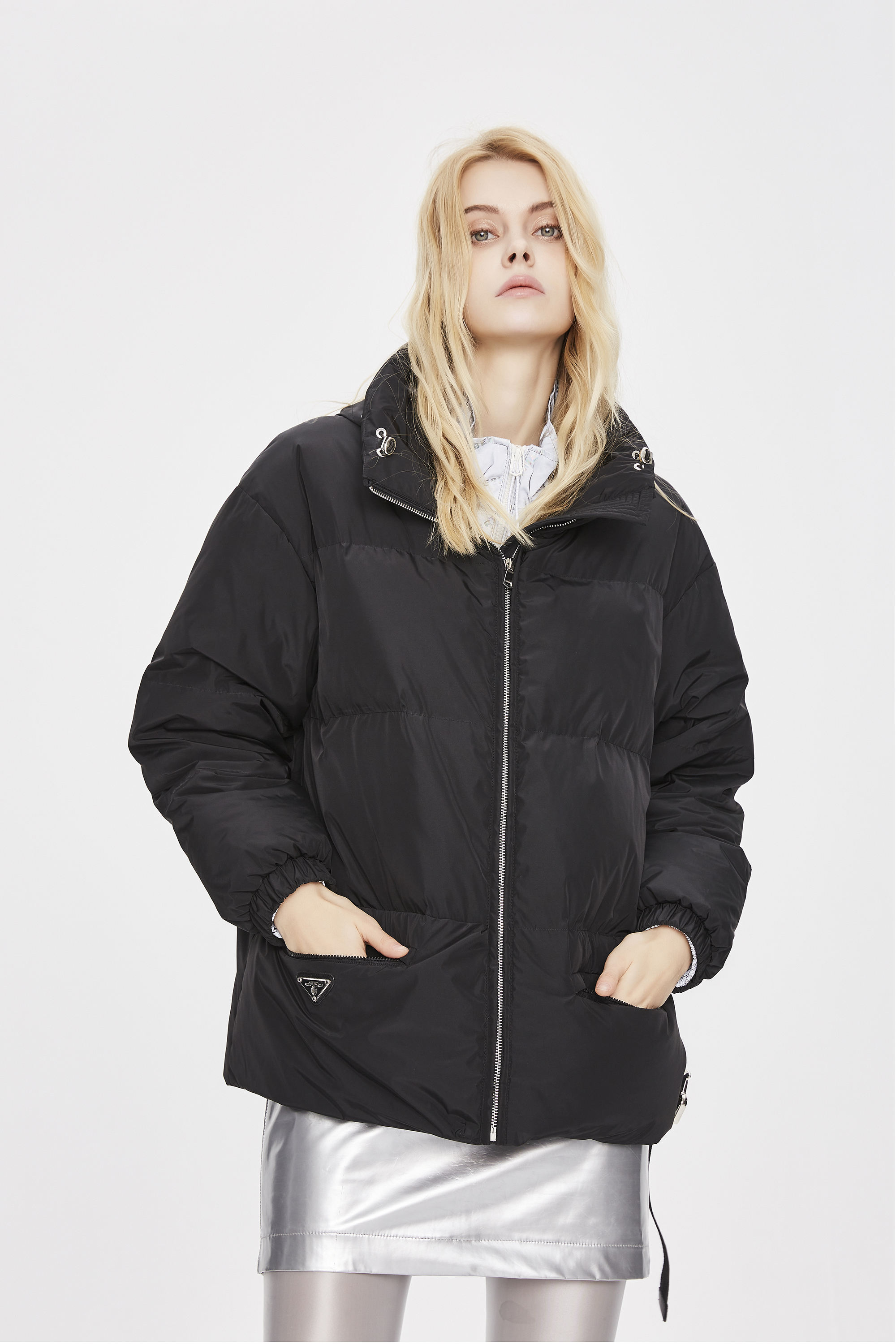 Thickened Medium Length Stand Collar Down Jacket